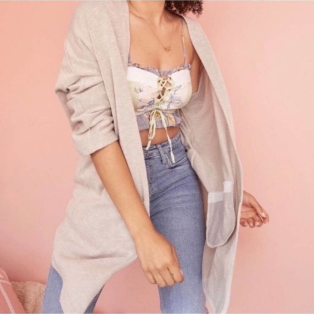 Anthropologie DONNI Ribbed Slouchy  Sandwash Open Duster Cardigan